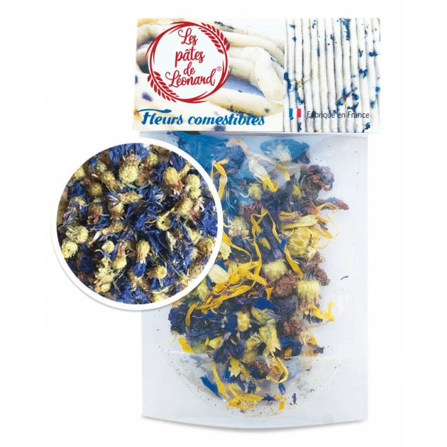 Fleurs Comestibles de Bleuet 3 g Les Pâtes de Léonard Nouveau ???? Fleurs Comestibles de Bleuet 3 g Les Pâtes de Léonard ???? -Déglon Shop fleurs comestibles de bleuet les pates de leonard