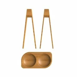 Meilleure vente ✨ Set Pince à Sushi (x2) + Coupelle Duo Bambou Pebbly 👏